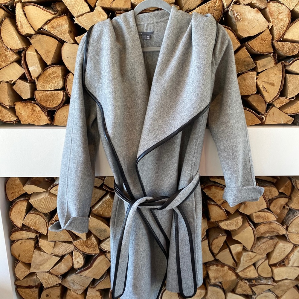 Beautiful wool and lamb leather coat